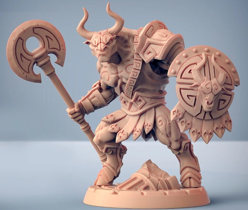 Miniatura Minotauro Guerreiro 3D